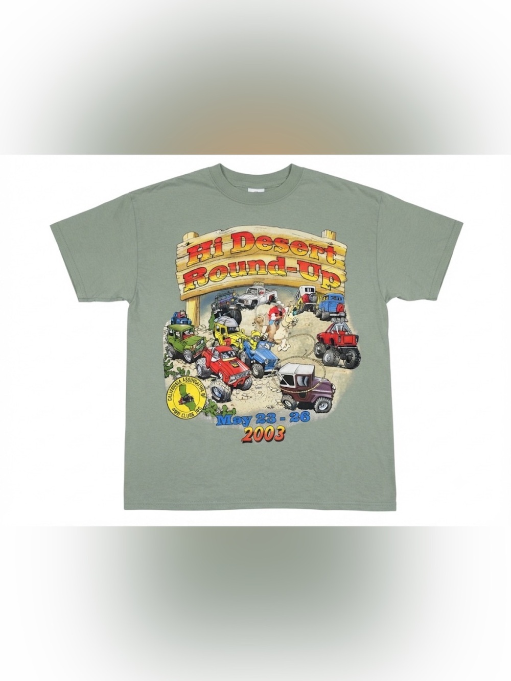 Vintage 2003 Hi Desert Round-Up T-Shirt California Association 4WD Clubs Youth M